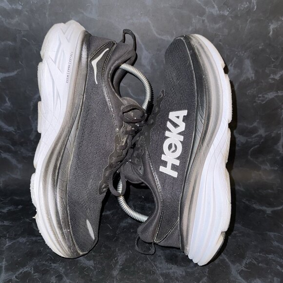 Hoka One One Bondi 8 Black & White Athletic Running Shoes Womens Size 9.5B - Picture 4 of 8